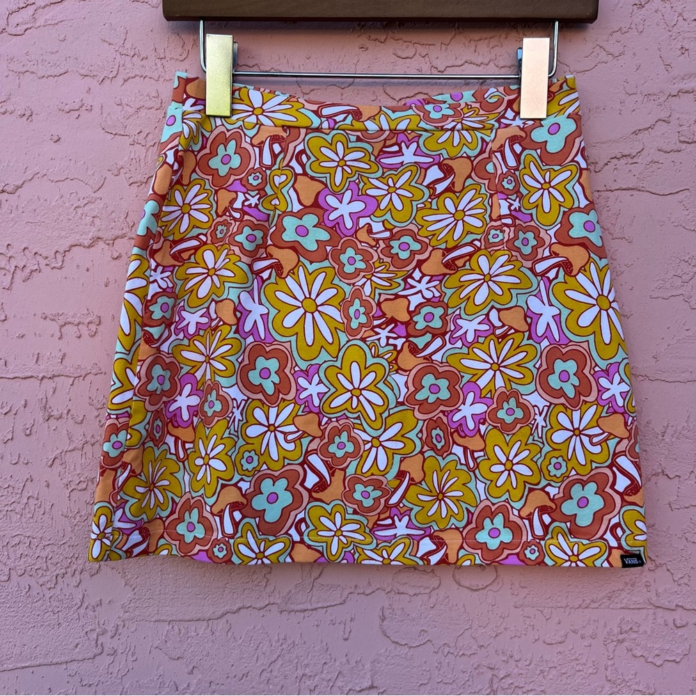Vans Skirt Mushrooms Flowers 60s 70s Size XS